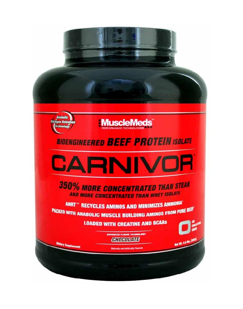 Carnivor 4 lbs MuscleMeds proteína de carne de res sin lactosa con alto contenido proteico