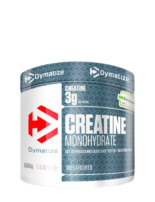 reatina Creapure Dymatize 500g monohidratada pura para fuerza y volumen muscular