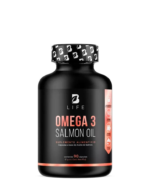 Omega 3 Salmon Oil B Life 90 cápsulas de aceite puro de salmón, fuente natural de EPA y DHA