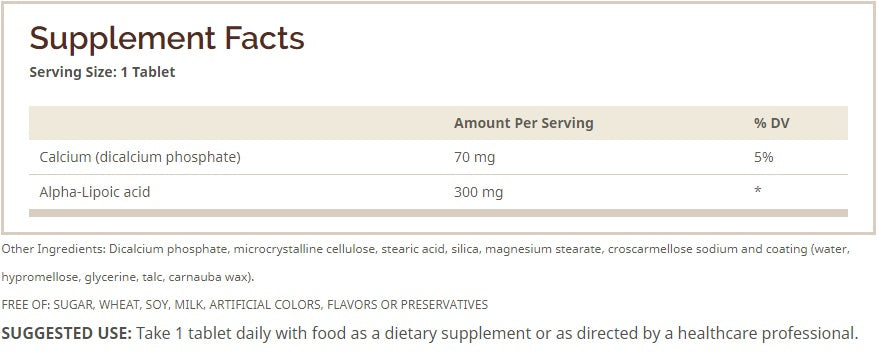 Alpha Lipoic Acid 300 mg – 60 tabletas – Windmill