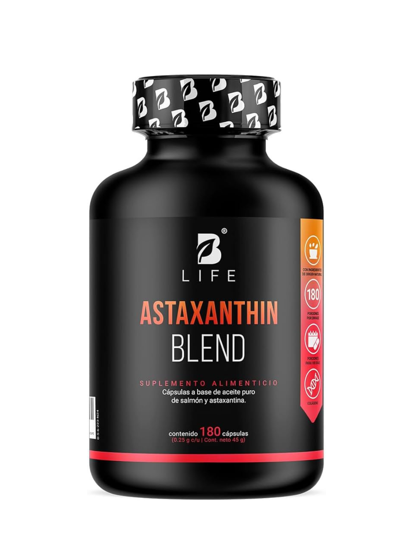 Astaxantina con Aceite de Salmón B Life 180 cápsulas suplemento alimenticio con Omega-3