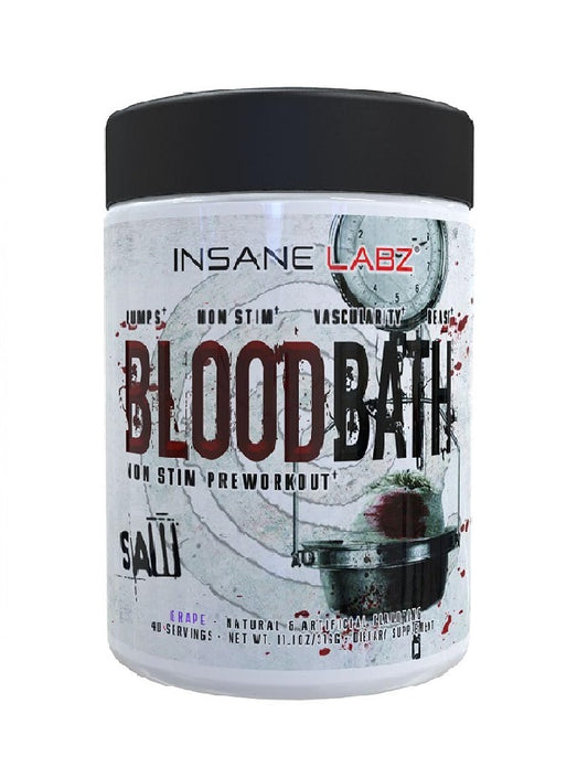 Blood Bath Non-Stim SAW 40 servicios Insane Labz preworkout sin cafeína

