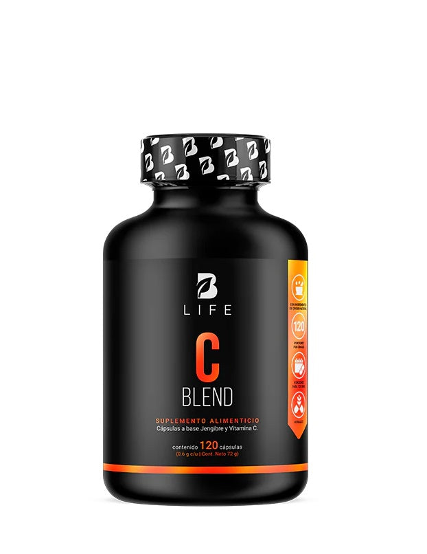 C Blend B Life 120 cápsulas multivitamínico con vitaminas C, D3, E, K2 y ácido fólico para inmunidad y energía