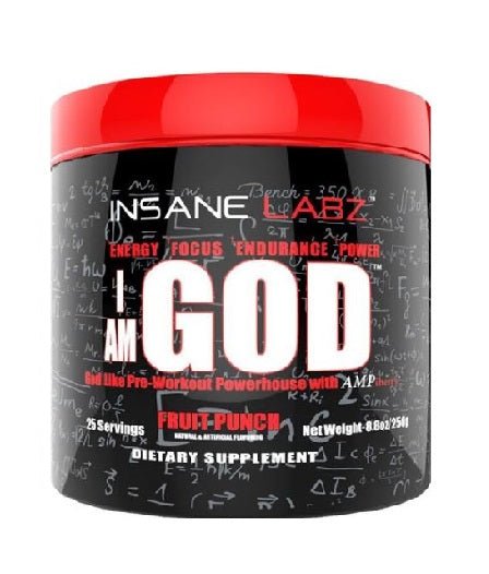 I AM GOD Insane Labz 25 serv preentreno extremo para fuerza y enfoque total

