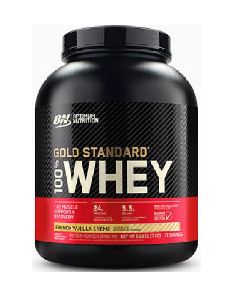 Proteína 100% Whey Gold Standard 5 lbs Optimum Nutrition – suplemento para masa muscular y recuperación