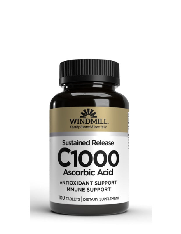 C-1000 Vitamina C liberación sostenida Windmill 1,000 mg vitamina C diaria para inmunidad y antioxidante
