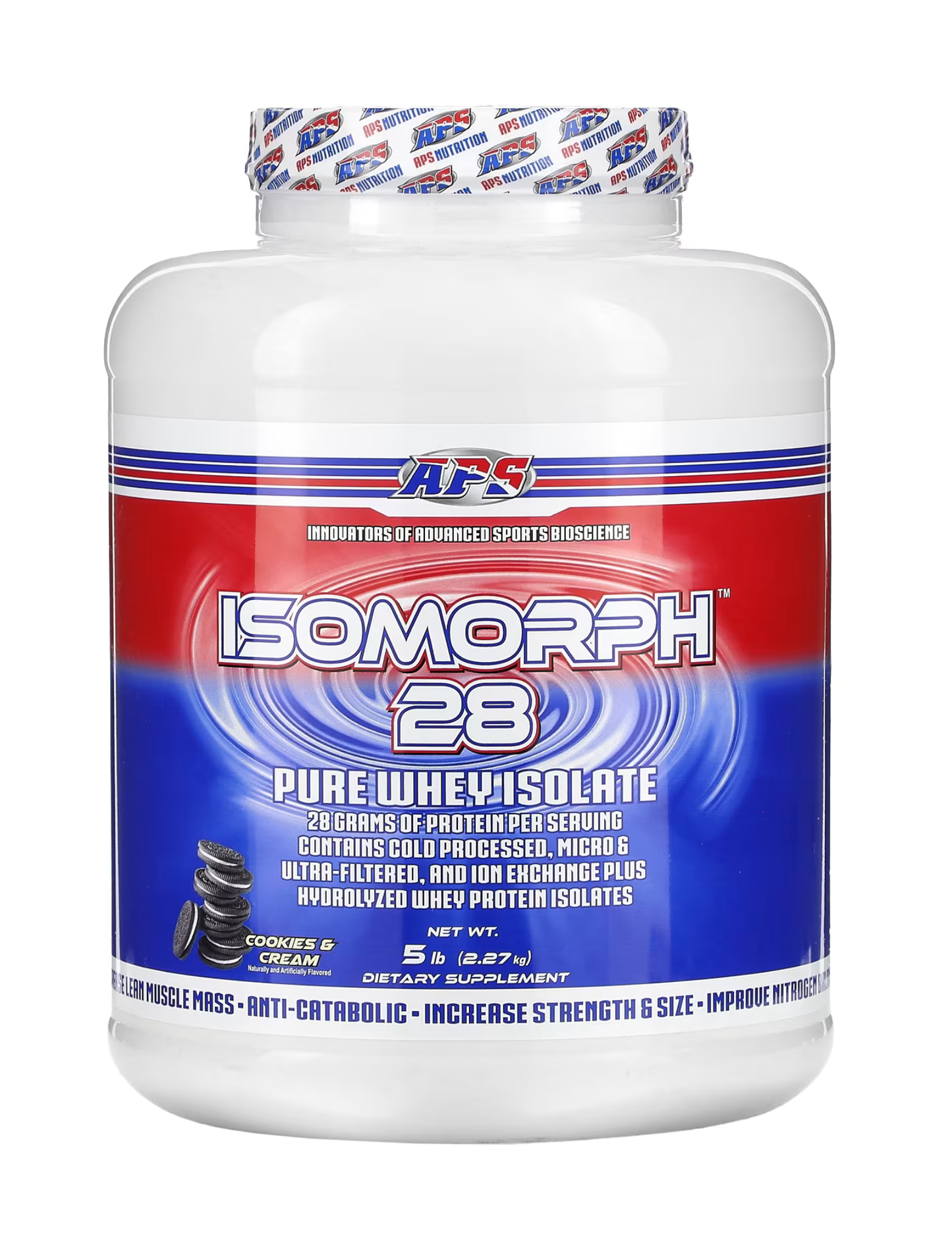 Isomorph 28 APS Nutrition 5 lbs — proteína aislada de suero pura para recuperación muscular