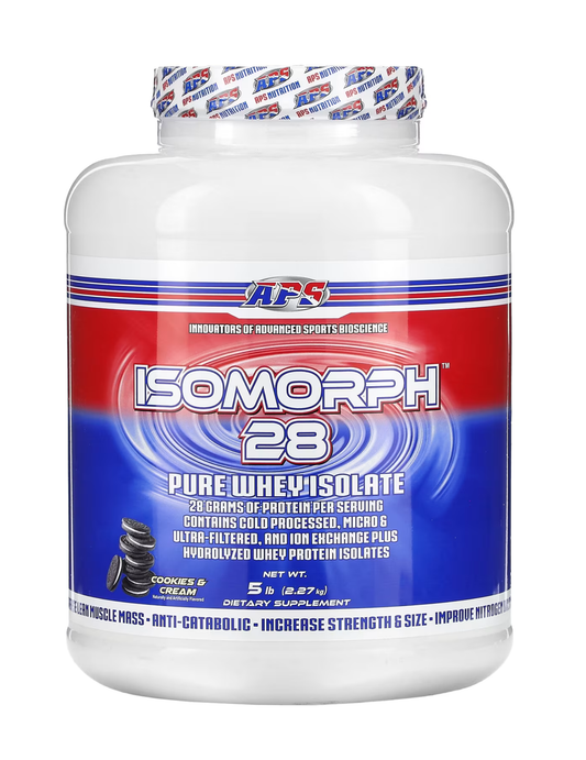 Isomorph 28 APS Nutrition 5 lbs — proteína aislada de suero pura para recuperación muscular