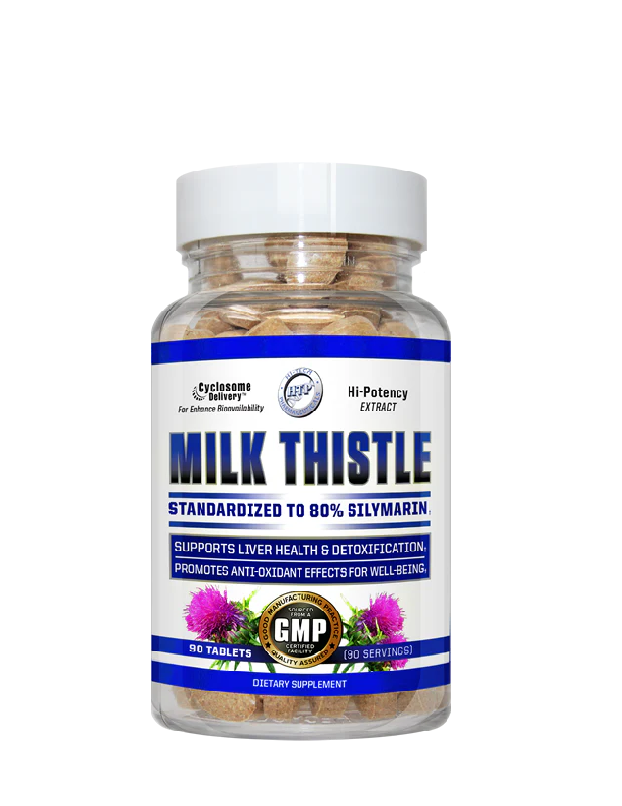 Milk Thistle Hi-Tech Pharmaceuticals 90 tabletas con silimarina 80 % y tecnología Cyclosome™ para salud hepática y detox
