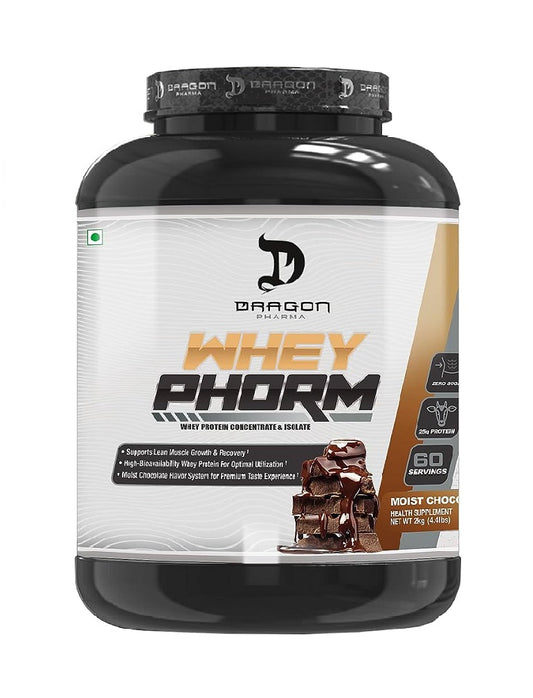 Whey Phorm 5 lbs Dragon Pharma proteína de suero con 25 g por porción para desarrollo muscular

